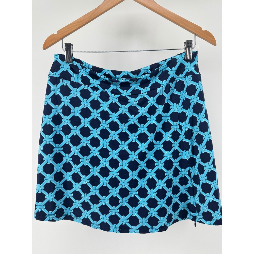 Lulu-B Skort Women M Blue Nautical Knot Print Golf Tennis Pickleball Skirt